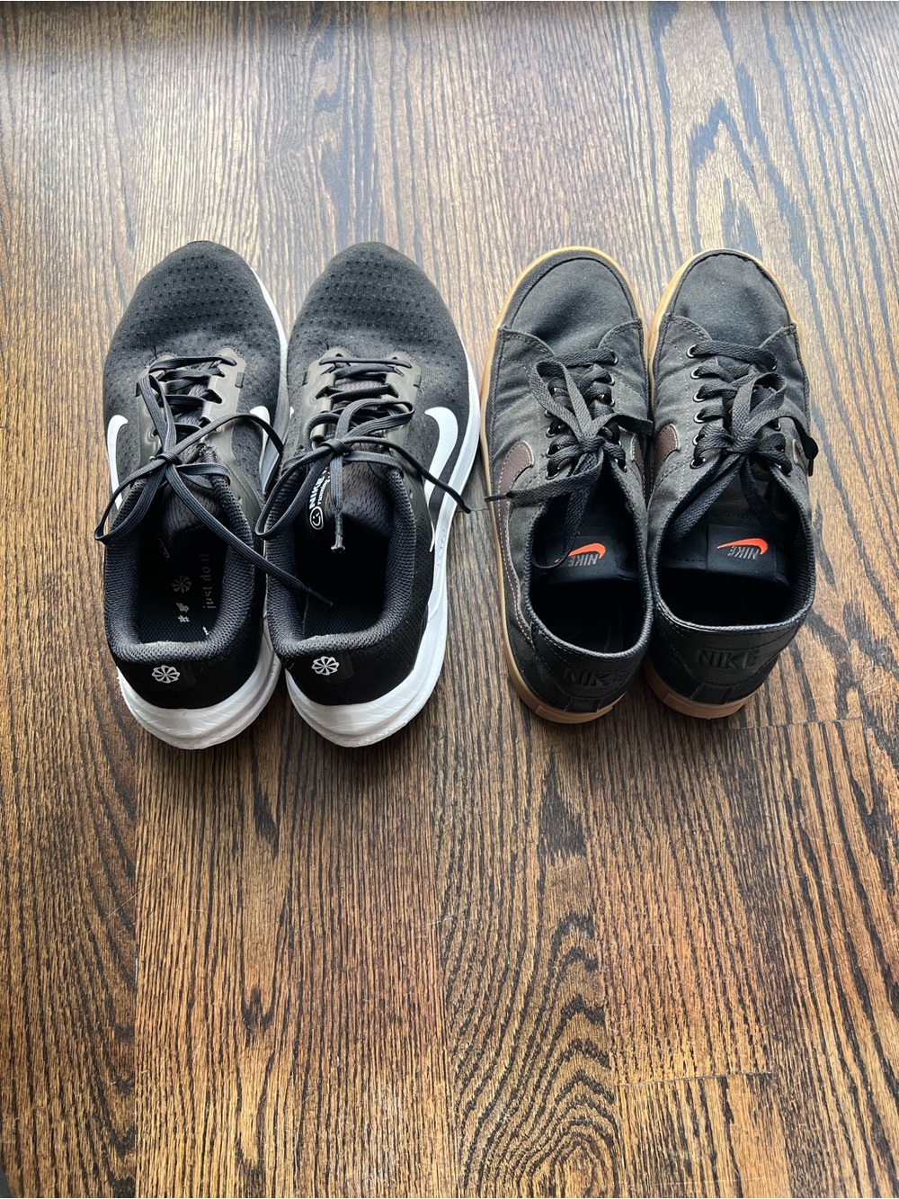 Nike 2 Pairs Of Black Men’s Sneakers Sizes 9 and 9.5